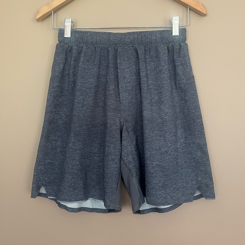 {Lululemon} Surge Short Linerless 7" in Heathered Texture Grey - Mens Small